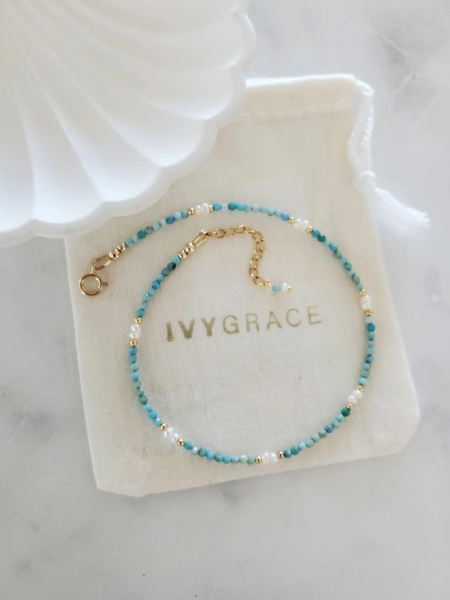 Blue Opal Anklet