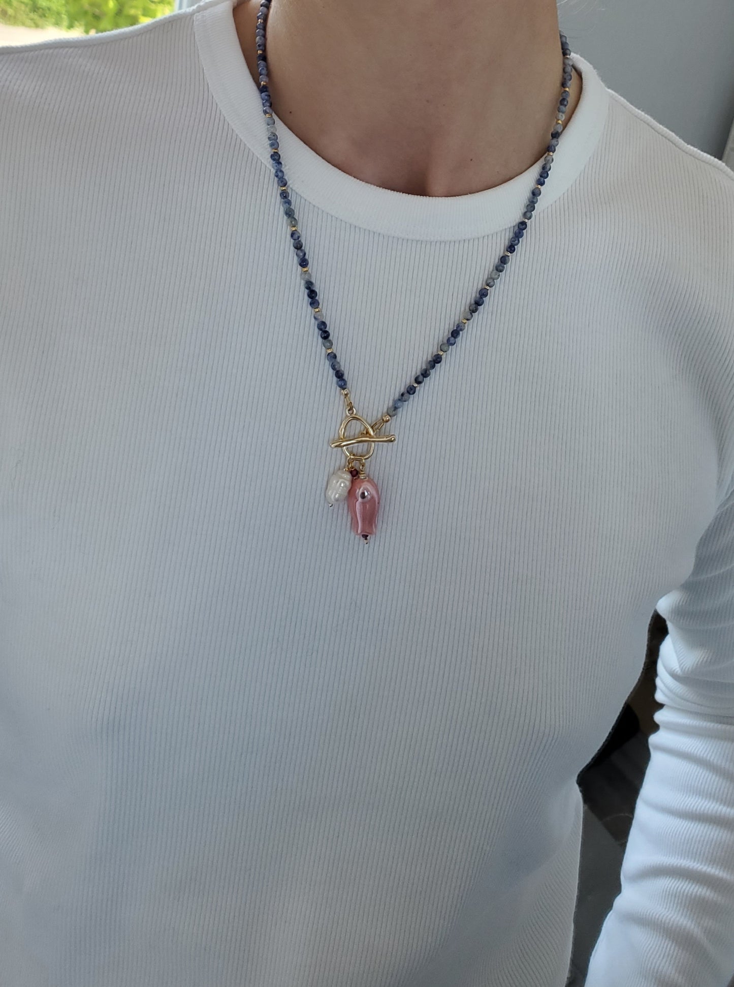 Gemstone Fish Pendant Necklace