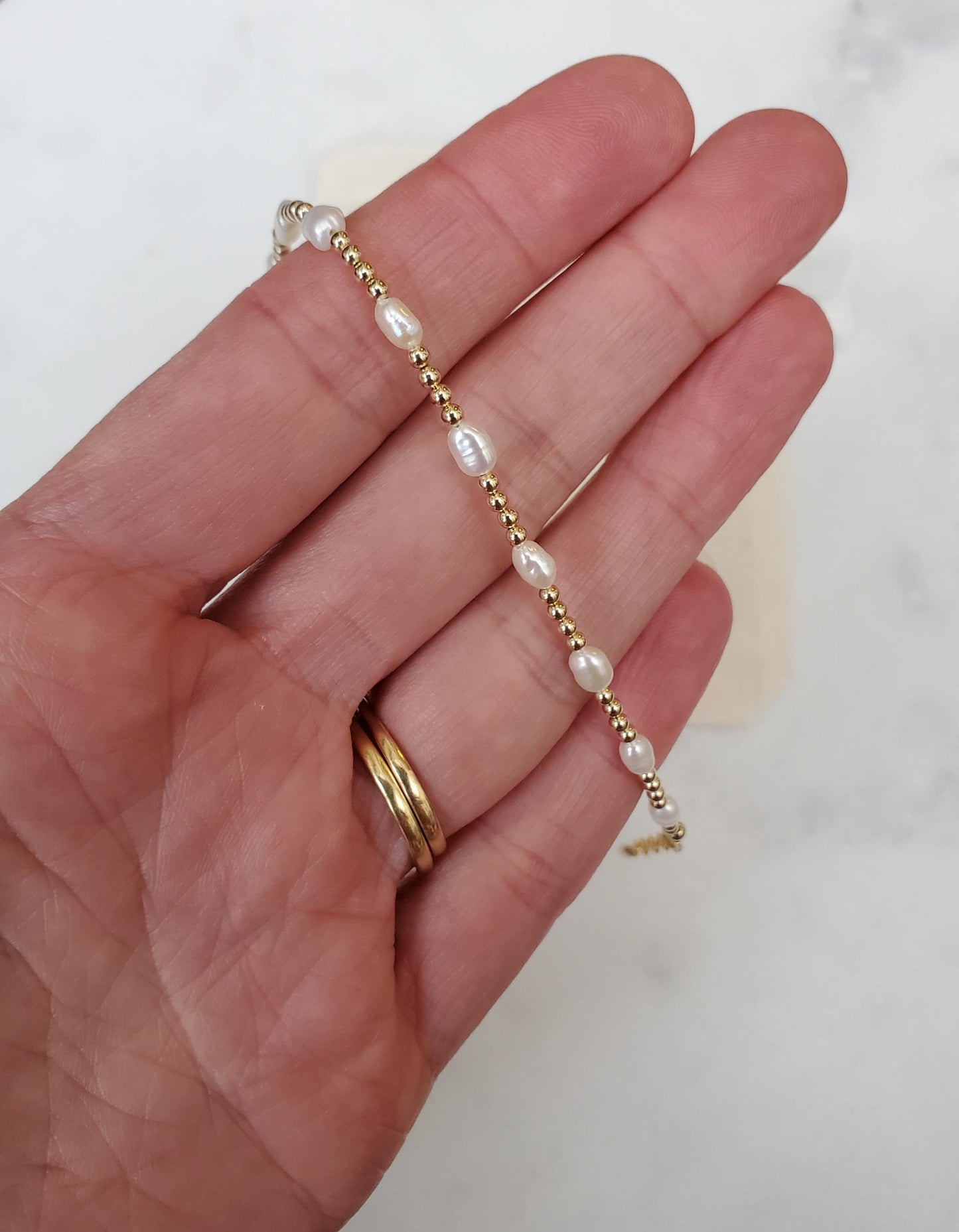 14ct Gold-Filled Pearl Bracelet