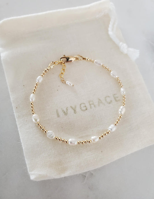 14ct Gold-Filled Pearl Bracelet