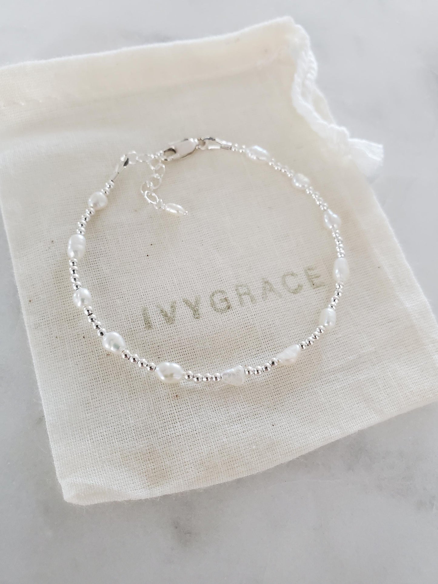 Sterling Silver Pearl Bracelet