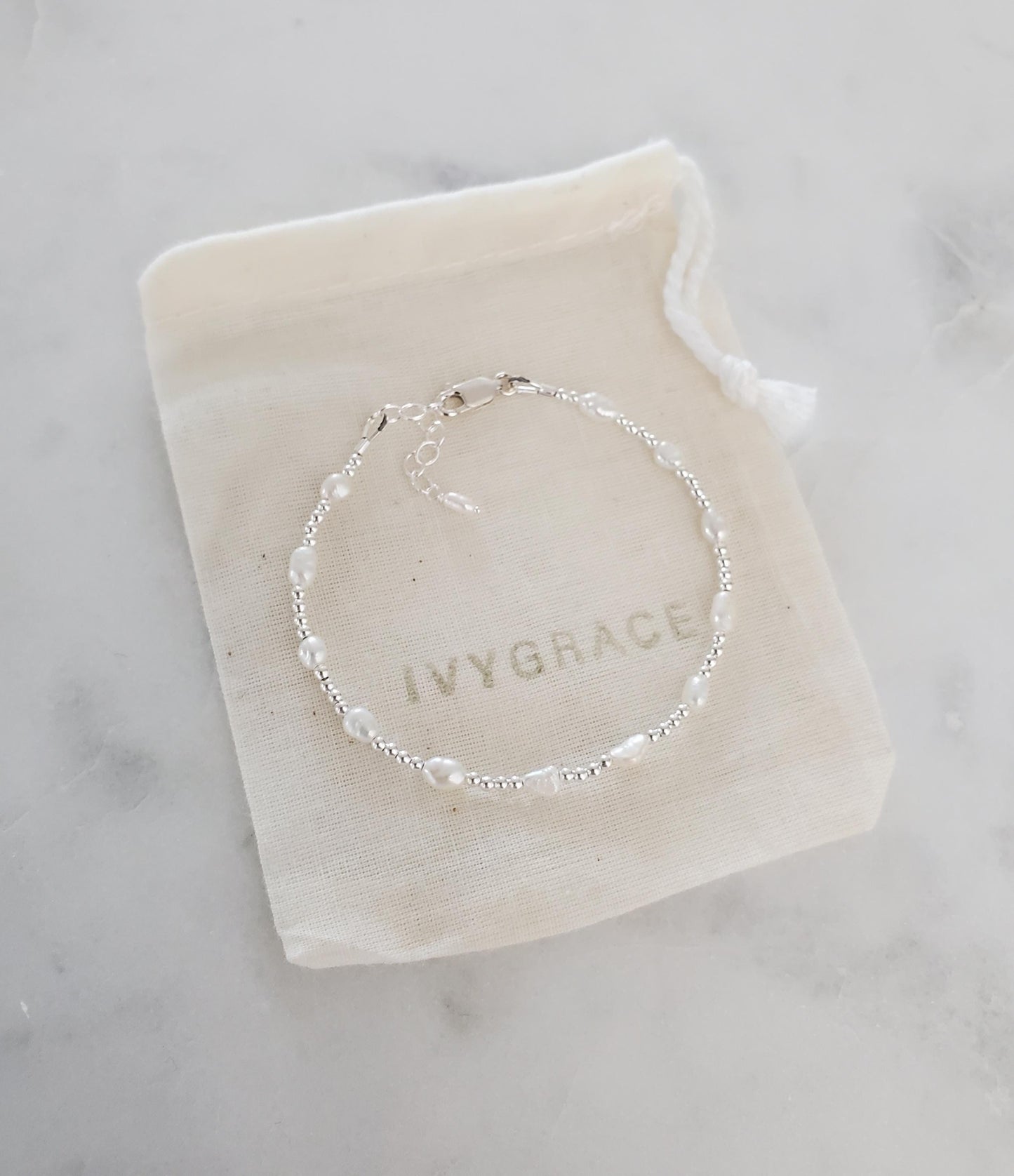 Sterling Silver Pearl Bracelet
