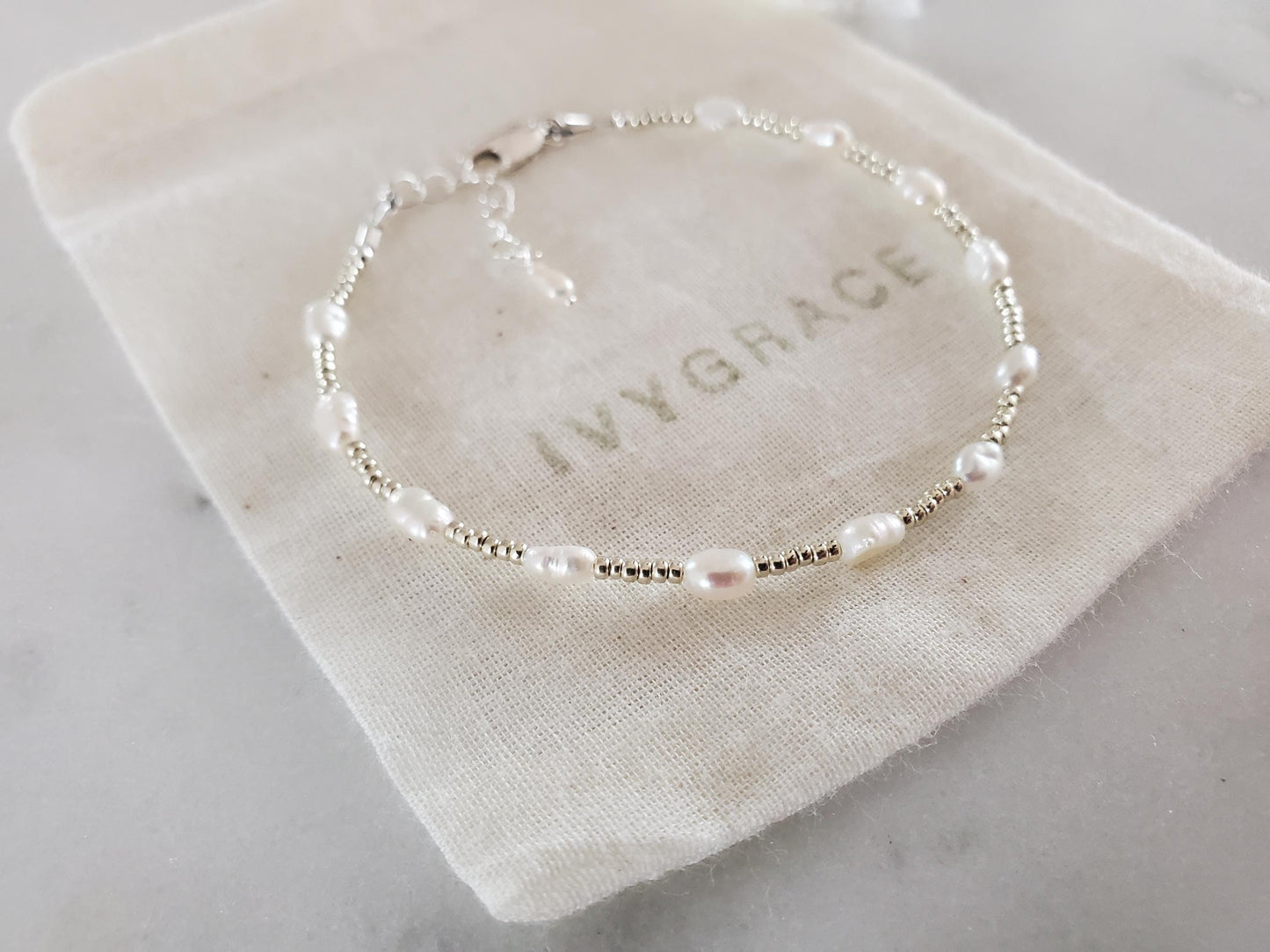 Pearl & Silver Beaded Bracelet