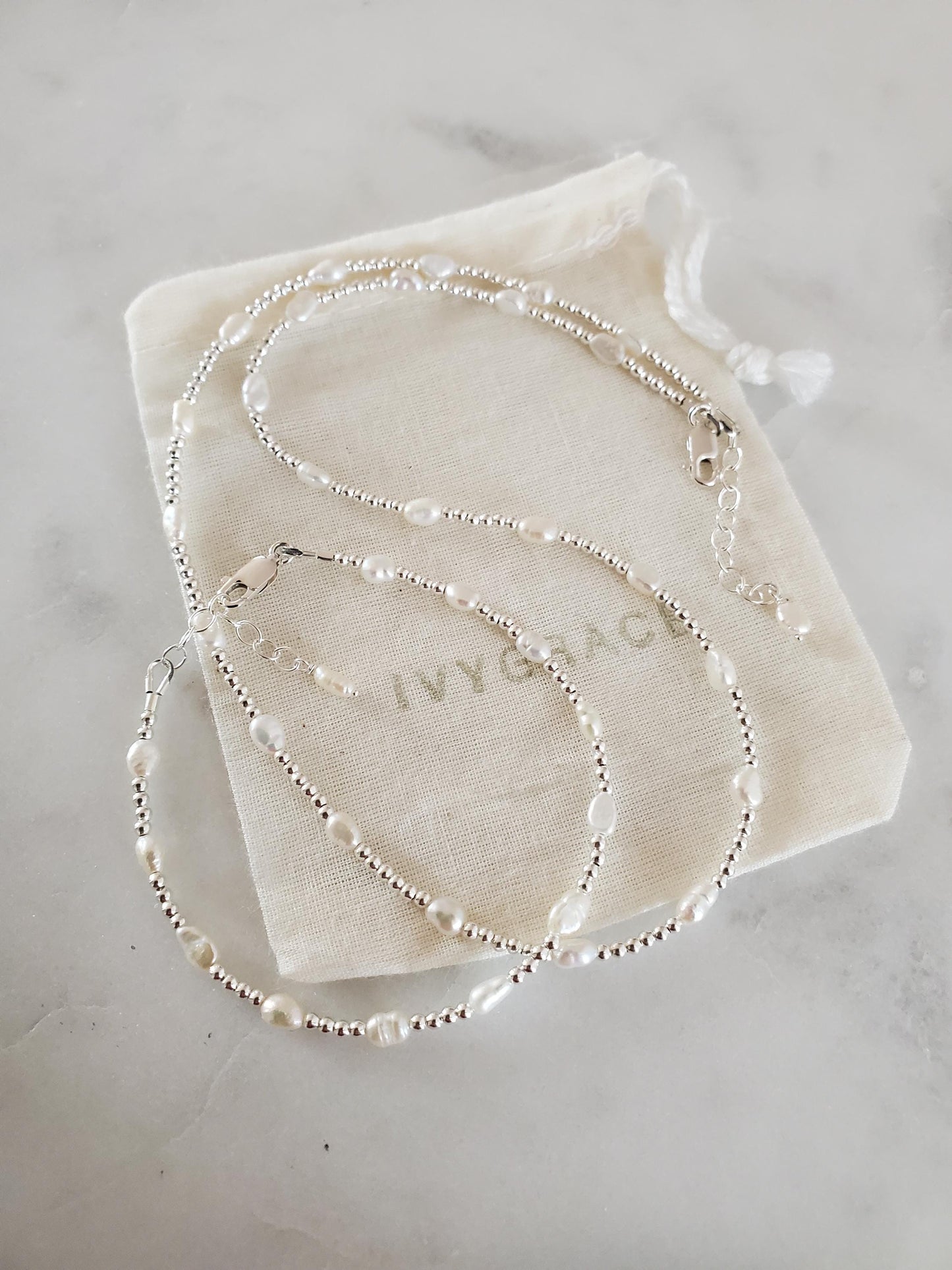 Sterling Silver Pearl Bracelet