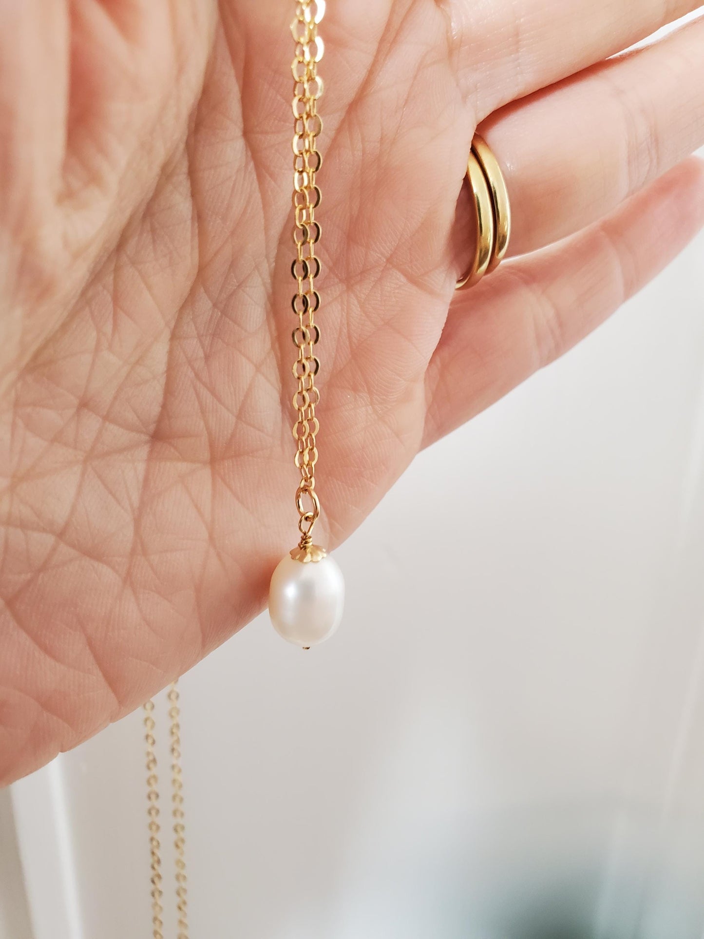 Pearl Pendant Necklace - 14ct Gold-Filled