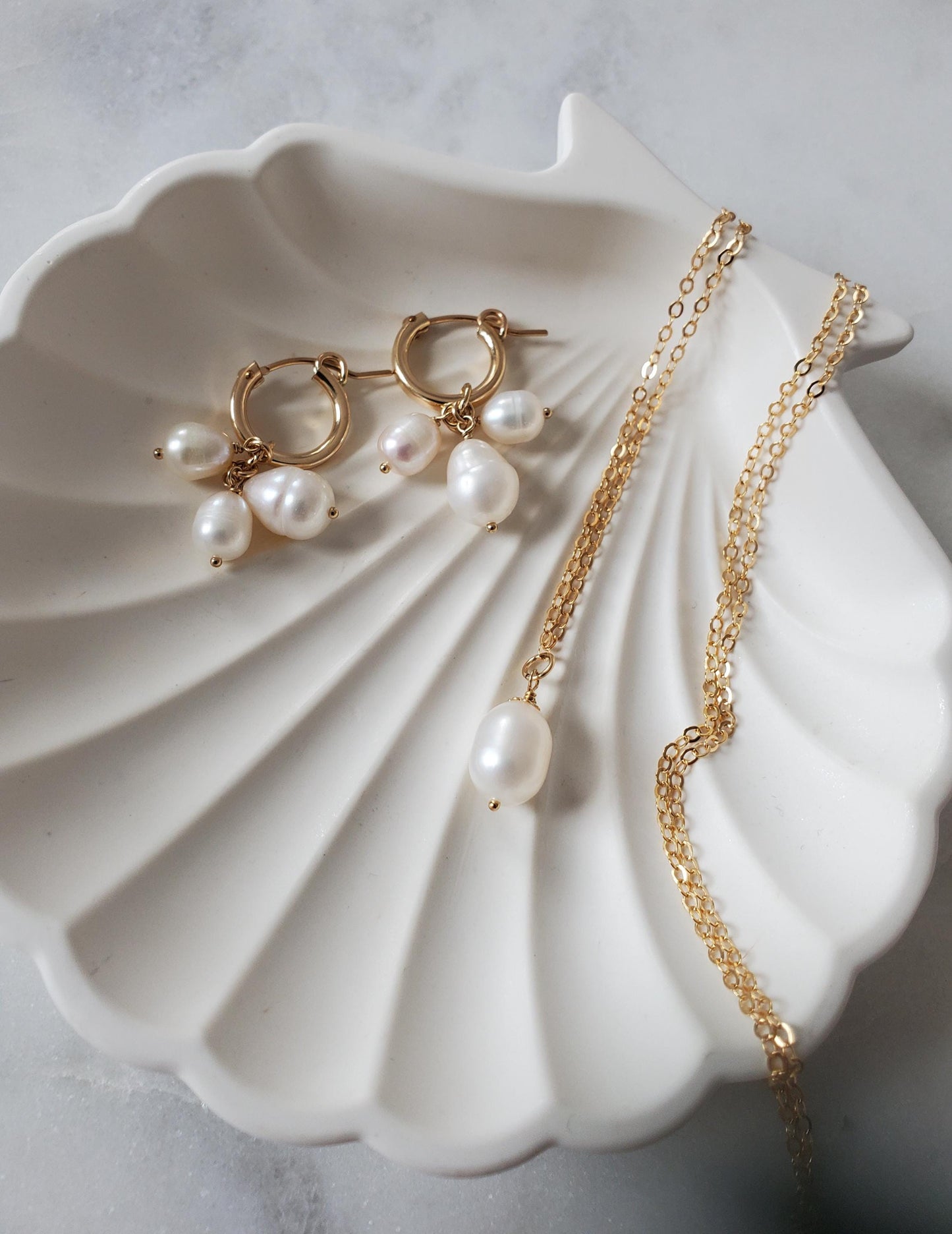 Pearl Pendant Necklace - 14ct Gold-Filled