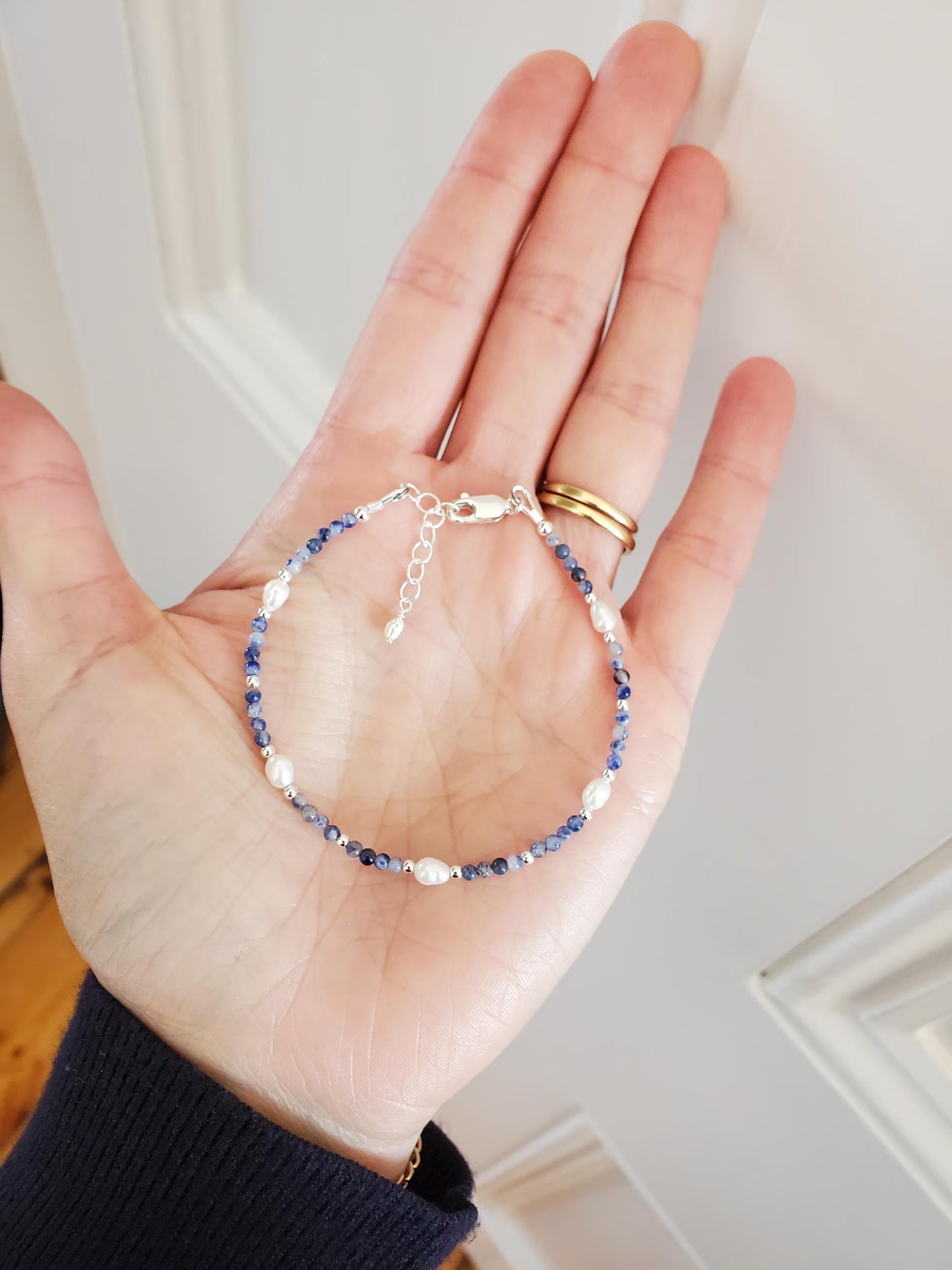 Blue Gemstone Bracelet - Sterling Silver
