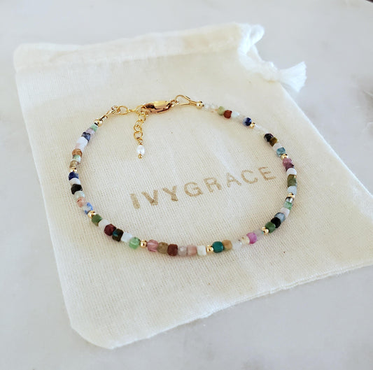 Multicolour Dainty Beaded Bracelet