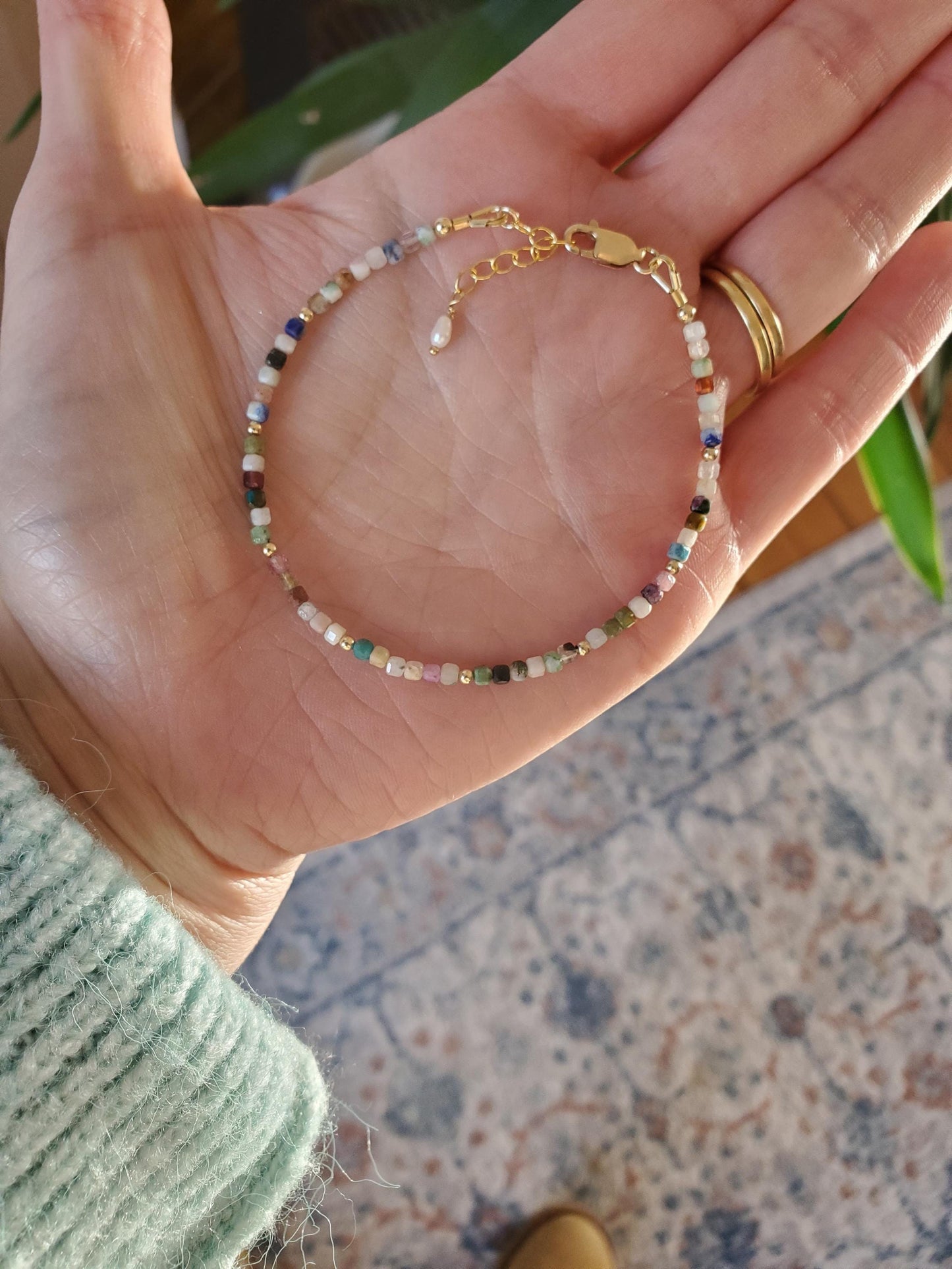 Multicolour Dainty Beaded Bracelet