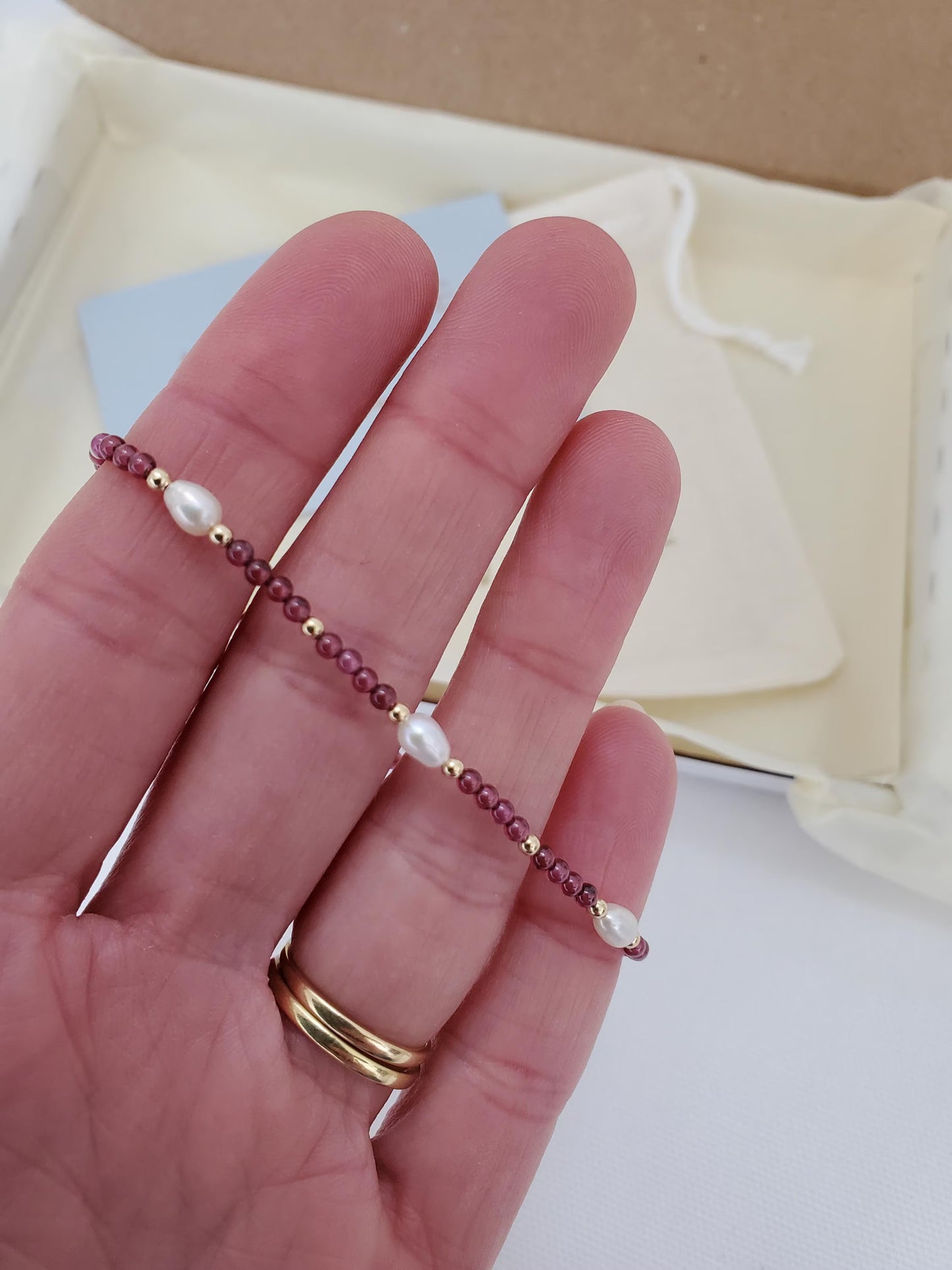 Garnet Gemstone Bracelet - 14ct Gold-Filled