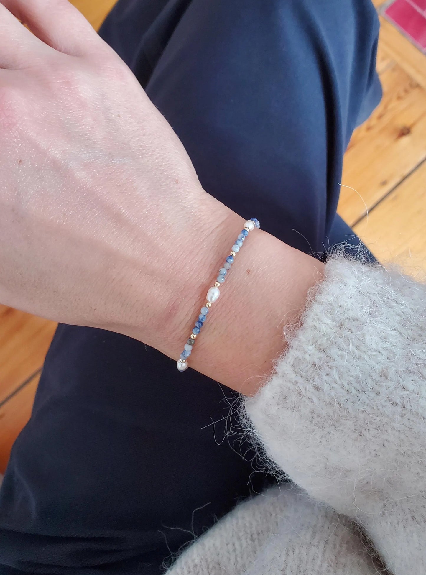 Blue Jasper Bracelet - 14ct Gold-Filled