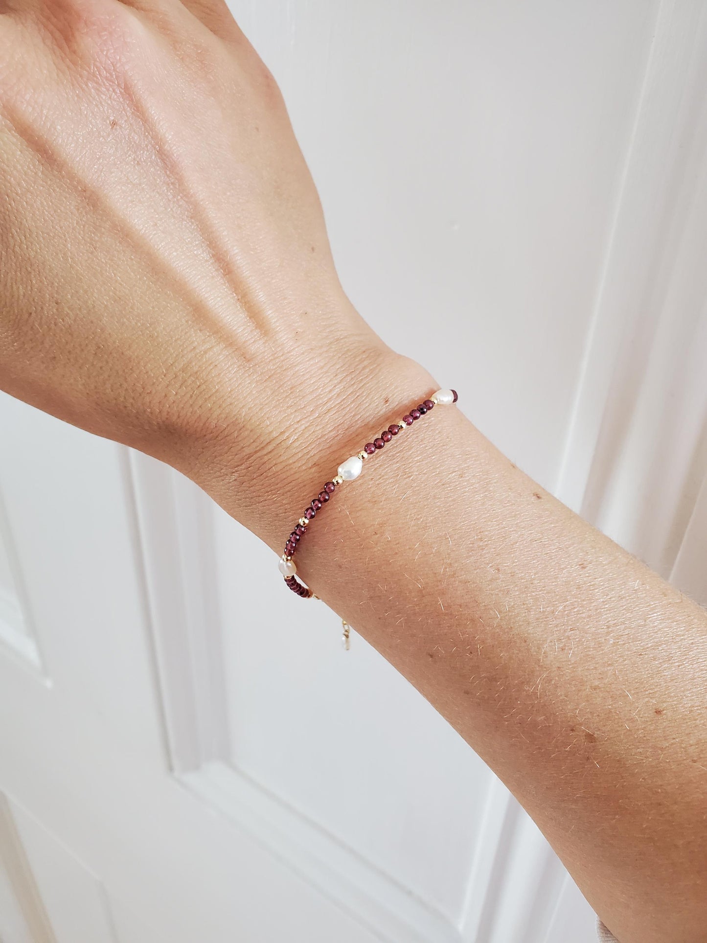 Garnet Gemstone Bracelet - 14ct Gold-Filled