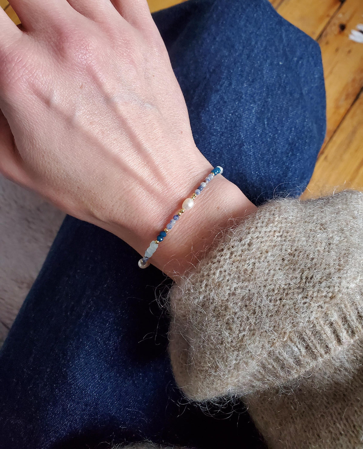 Dainty Blue Mix Gemstone Bracelet