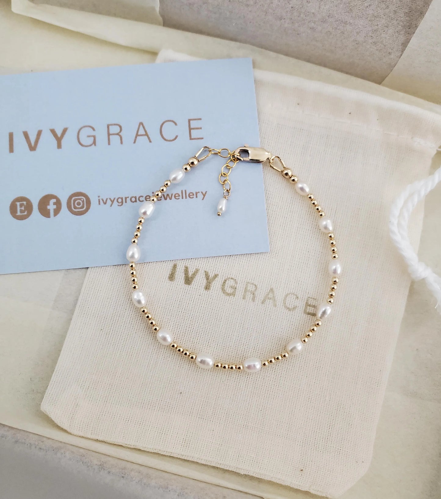 14ct Gold-Filled Pearl Bracelet