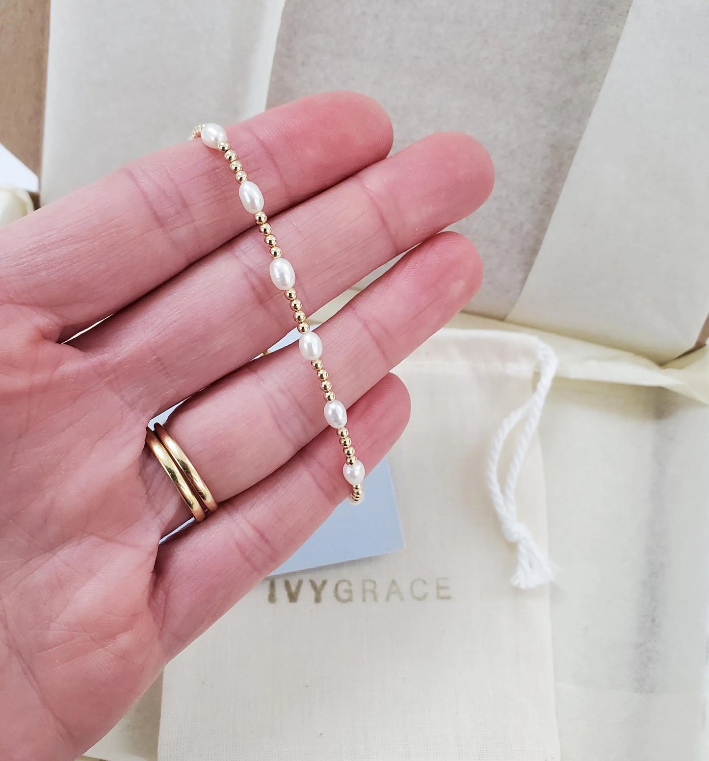 14ct Gold-Filled Pearl Bracelet