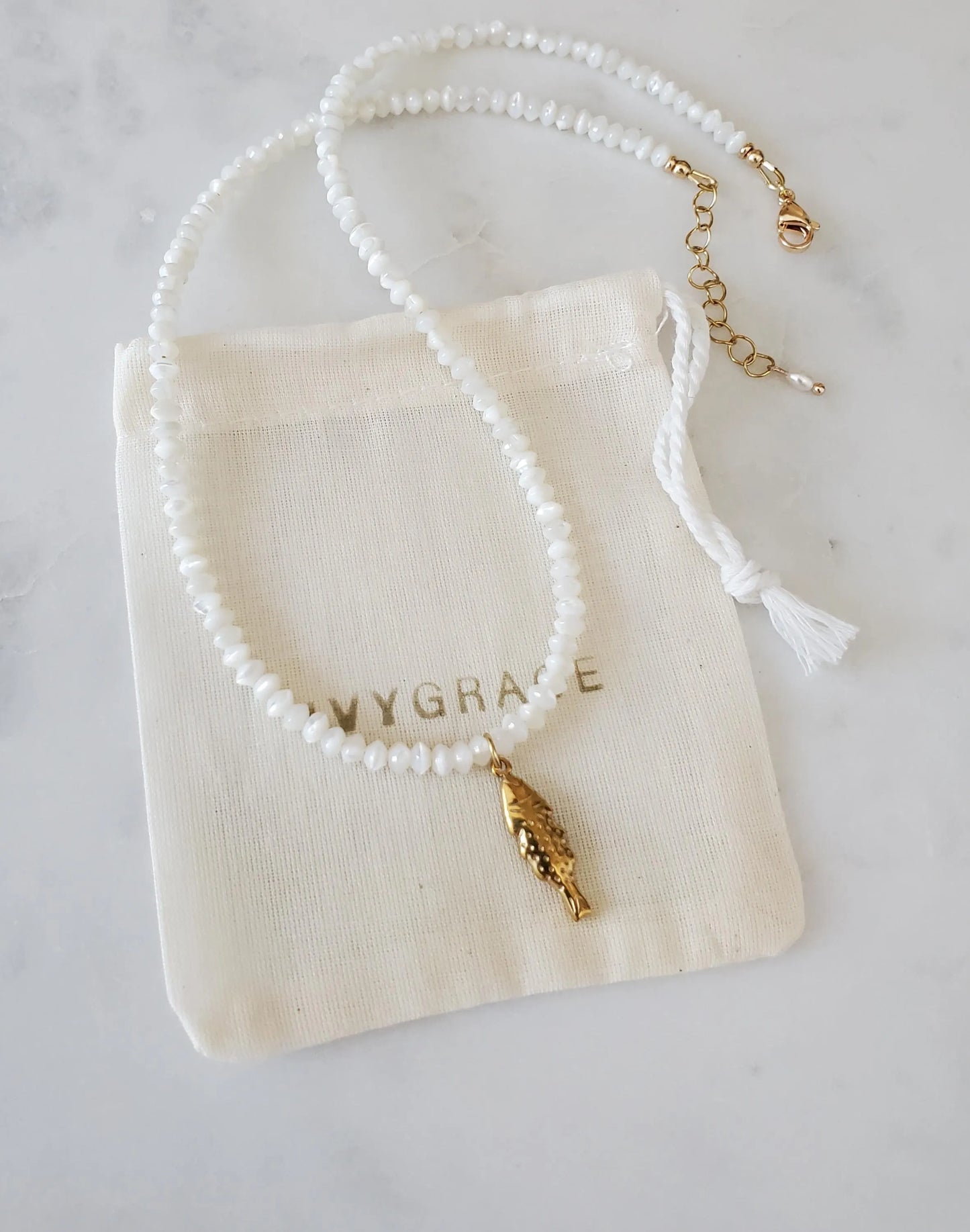 Gemstone Fish Necklace