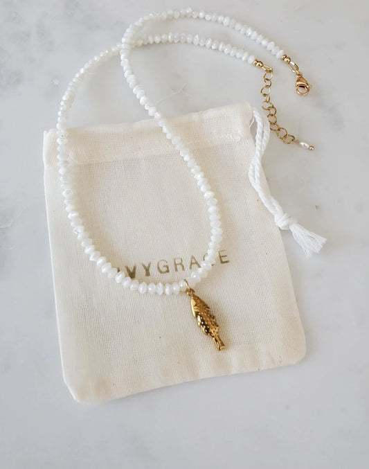 Gemstone Fish Necklace