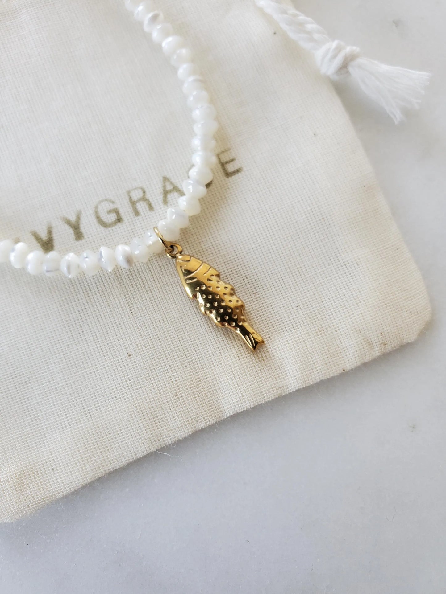 Gemstone Fish Necklace