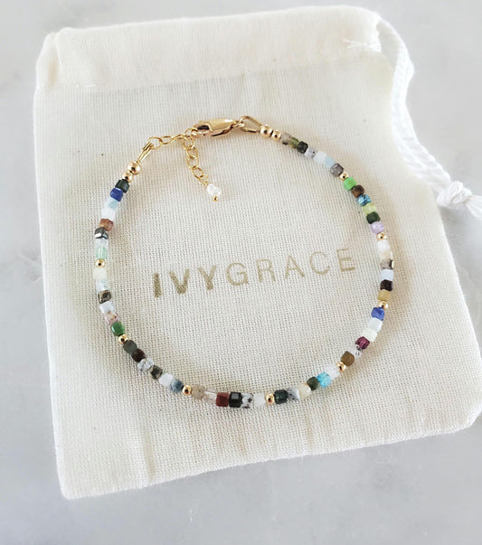 Multicolour Dainty Beaded Bracelet