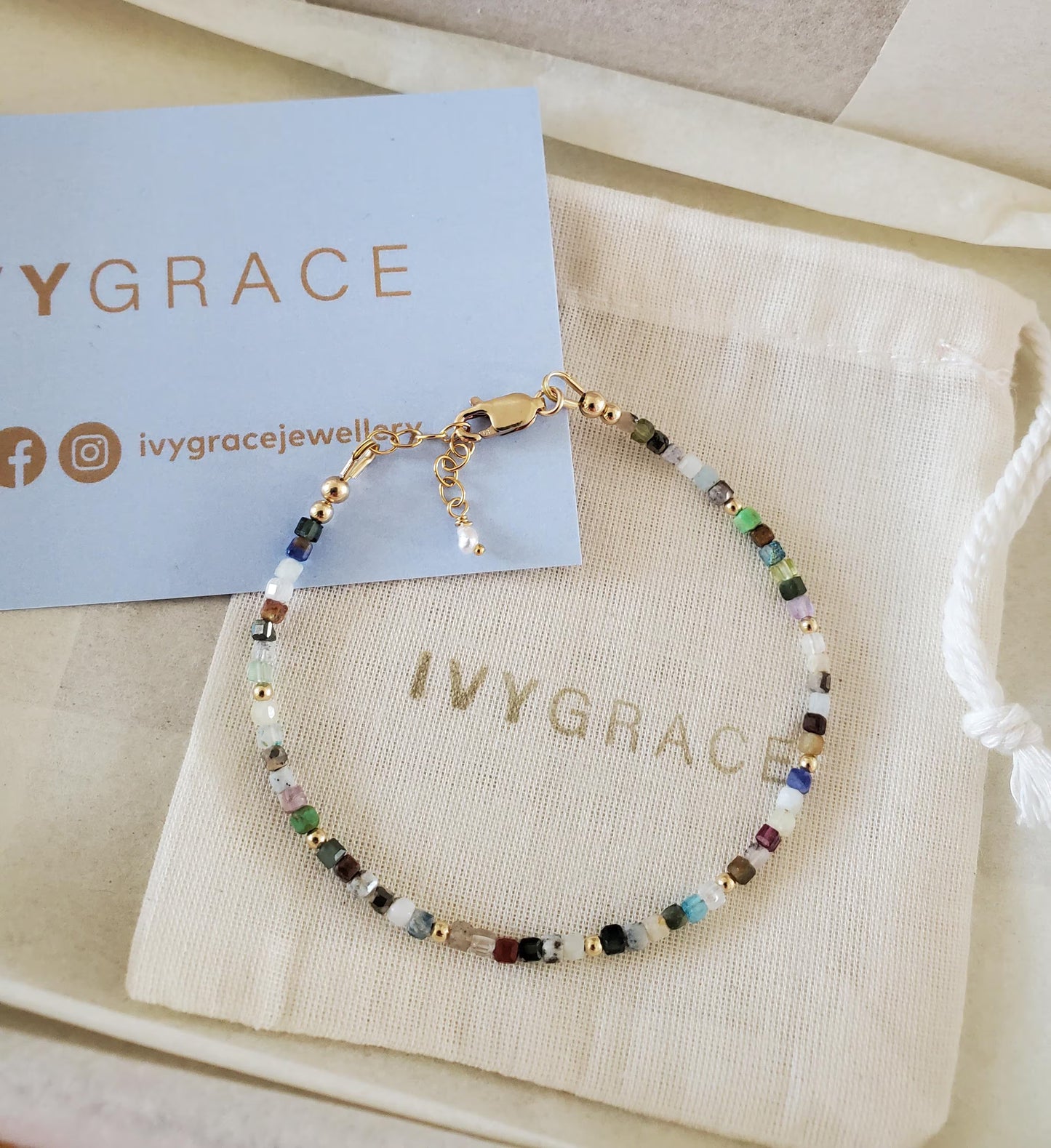 Multicolour Dainty Beaded Bracelet