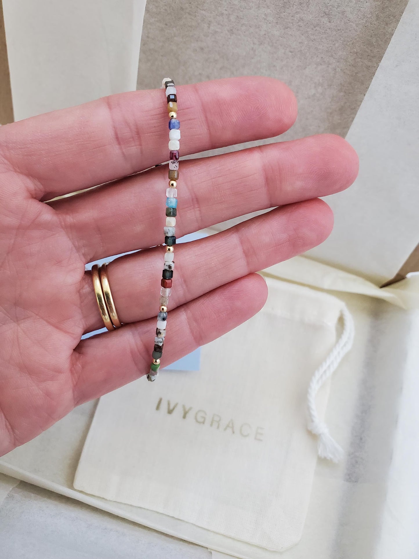Multicolour Dainty Beaded Bracelet