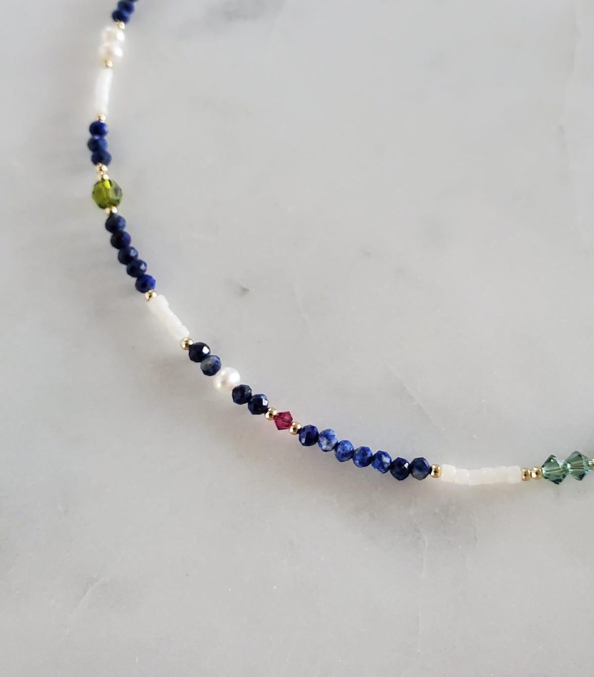 Lapis Lazuli Beaded Gemstone Necklace