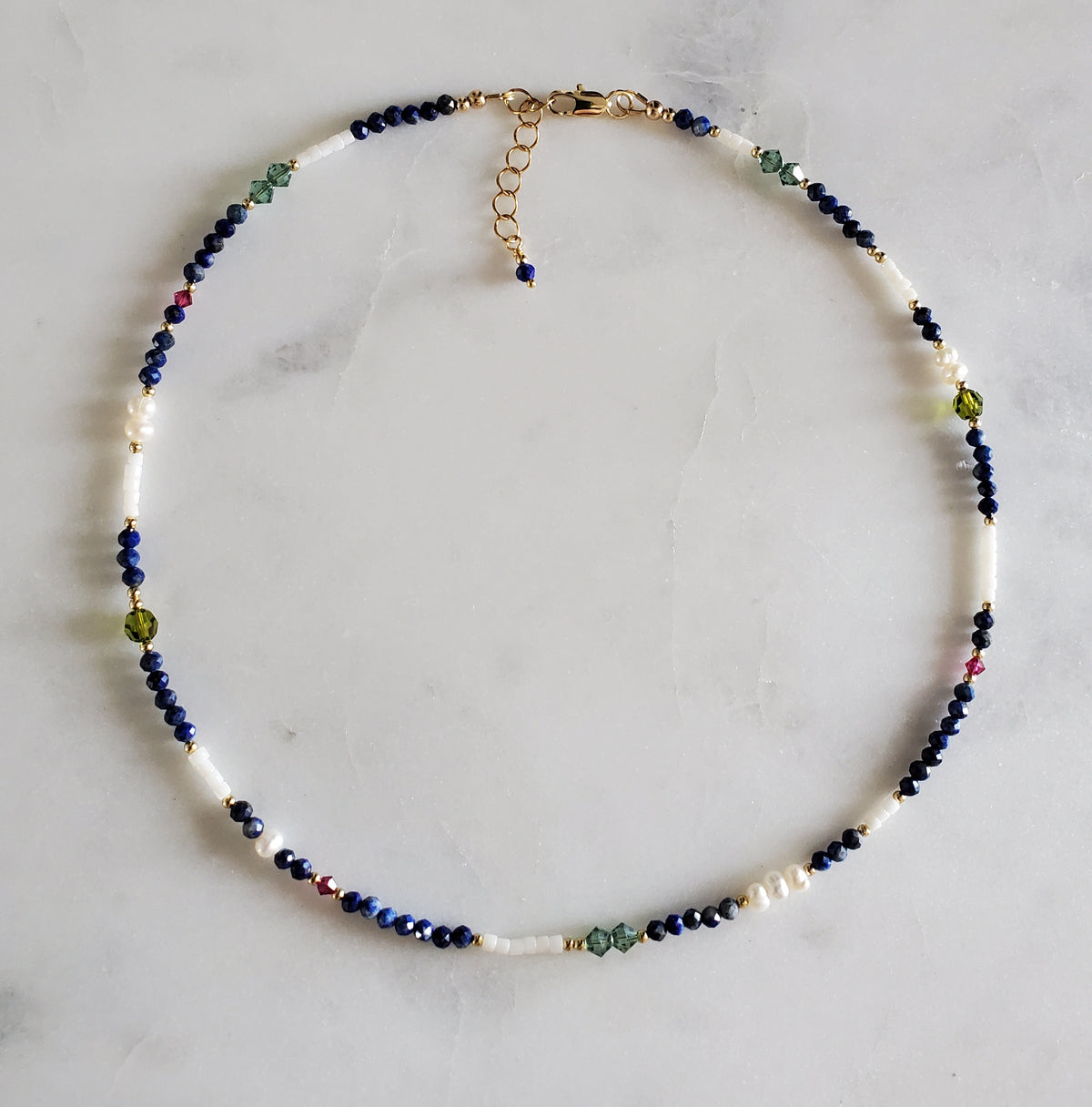 Lapis Lazuli Beaded Gemstone Necklace
